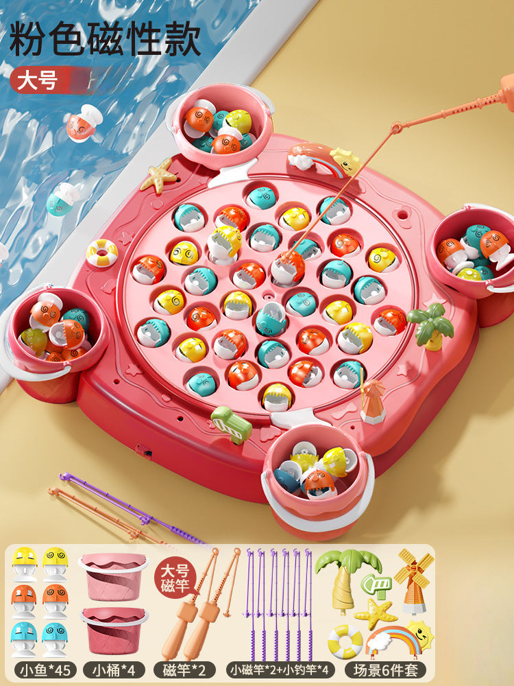 Electric magnetic fishing game - early education, educational, musical, interactive pretend play toy for boys and girls - wholesale gifts