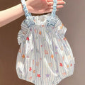 Summer rompersweet baby outwear suspender baby girl sleeveless bag butt cute triangle romper bag butt summer