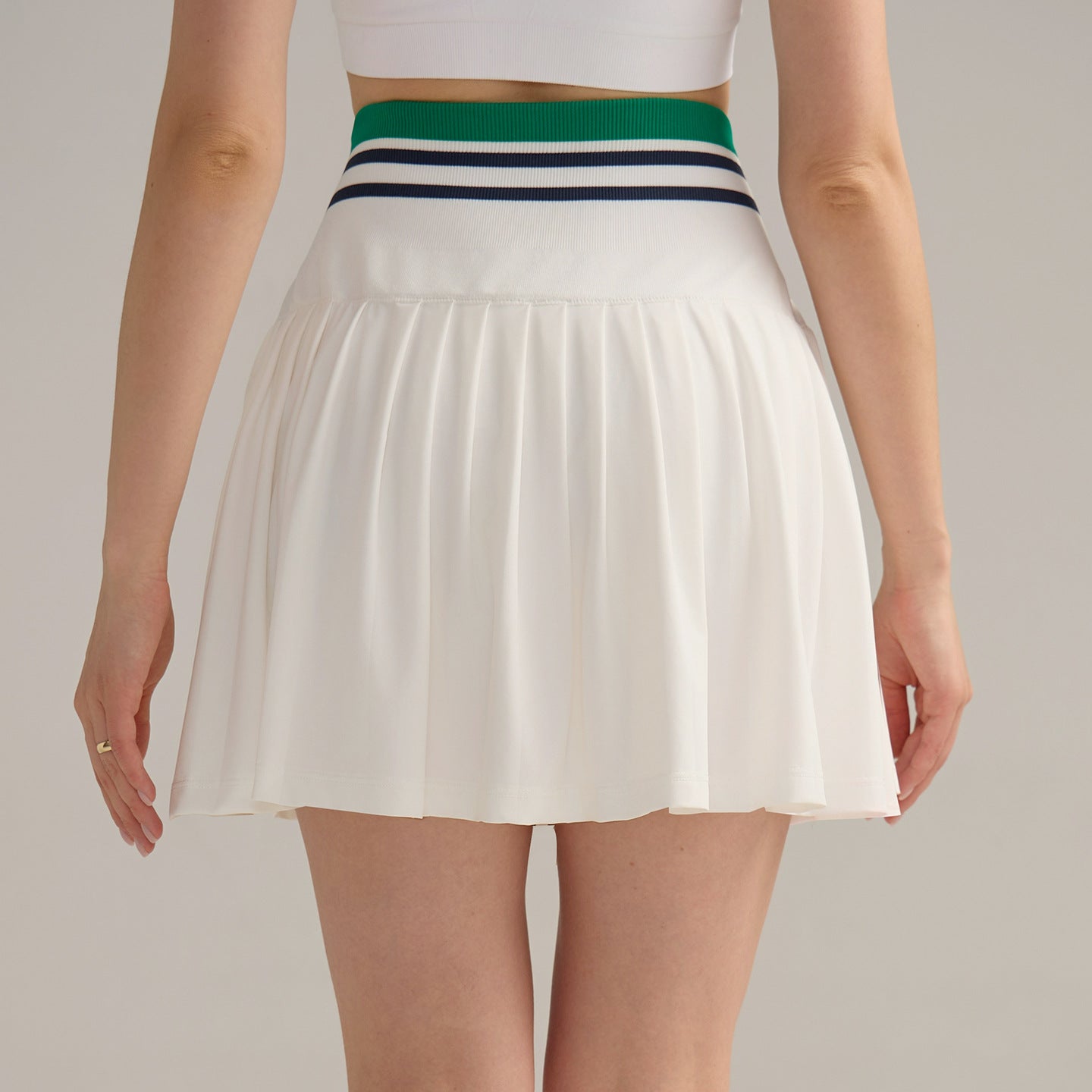 Summer tennis skirt high waist women's outdoor color matching running fitness casual pleated skirt summer anti-light sports skirt