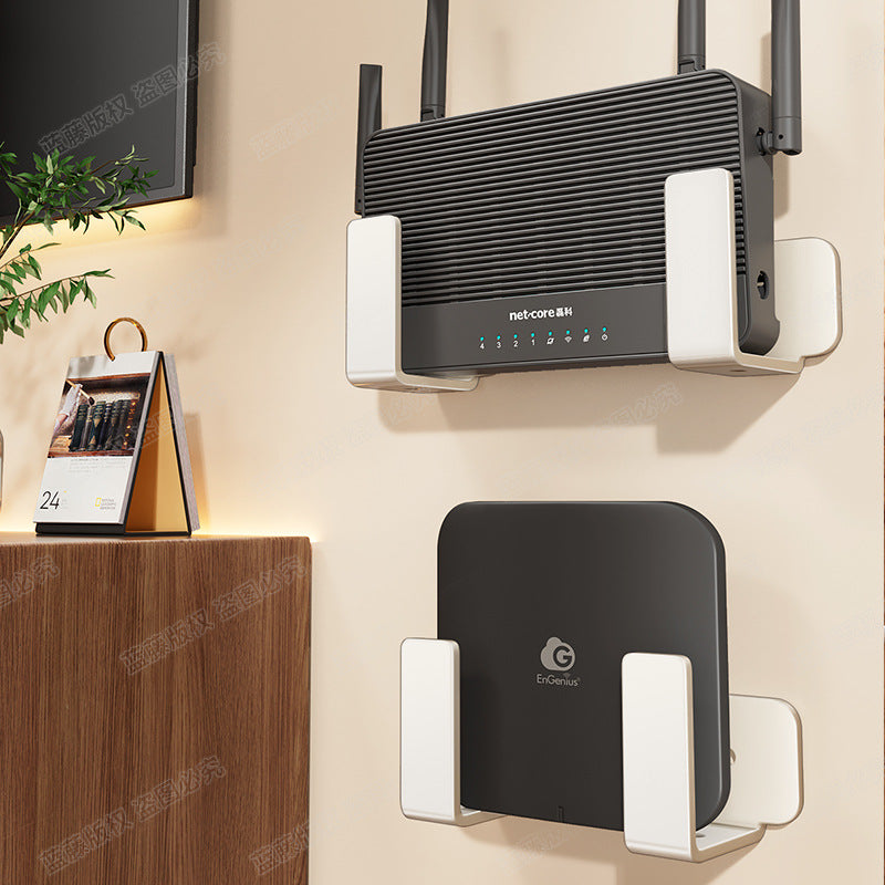 Living room router rack wall non-punching wall-mounted home bedroom set-top box plug-in board sorting storage rack