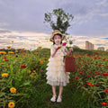 Girls' summer new sleeveless tiered dress princess tutu dress kids birthday party dress