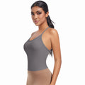 European and american new crossover strap backless sports bra yoga top long shaping bodysuit running fitness tank top for women