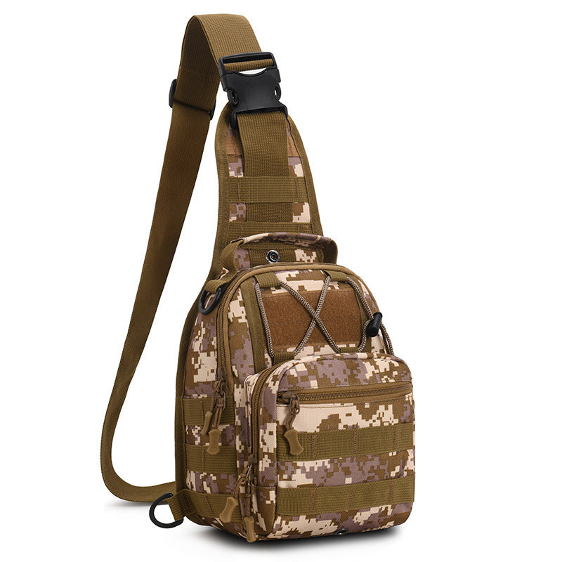 New Outdoor Sports Breast Bag Crossbody Bag Oxford Cloth Multifunctional Men's and Women's Leisure Cycling Fishing Camouflage Small Backpack