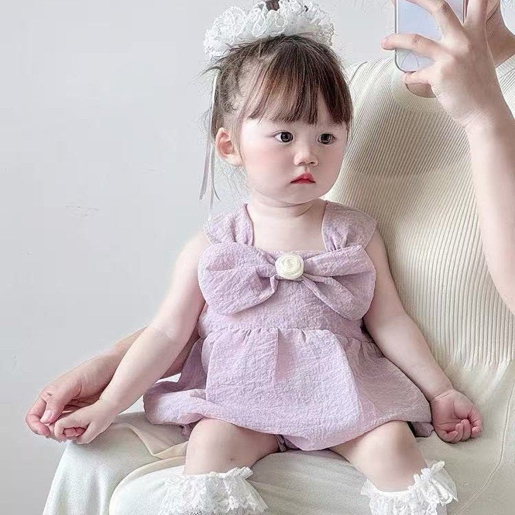 Summer full moon baby clothes baby summer one-piece baby girl suspenders thin newborn baby clothes outwear rompers