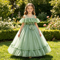 Amazon cross-border girls' dresses wedding dresses off-the-shoulder gowns children's tulle princess dresses piano recital outfits in stock