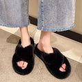 Furry slippers women's internet celebrity outwear 2024new arrivalk-style ins trendy shoes summerfor home home cotton slippers