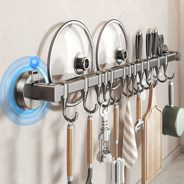 Suction cup Kitchen rack Hook hanger Row hook Pot lid holder Knife holder Spatula Spoon Kitchenware storage Nail-free wall hanging