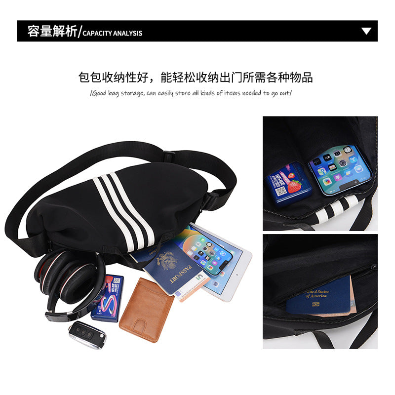 New large-capacity dumpling bag, sports style girl fashion leisure bag, shopping travel bag, portable shoulder messenger bag
