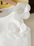 cross-border girls' fashion: european & american style floral solid top + irregular bowknot beaded leather skirt