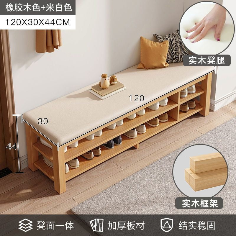 Solid wood leg shoe changing stool for home door can sit storage scandinaviancasual shoe stool small apartment entrance stool