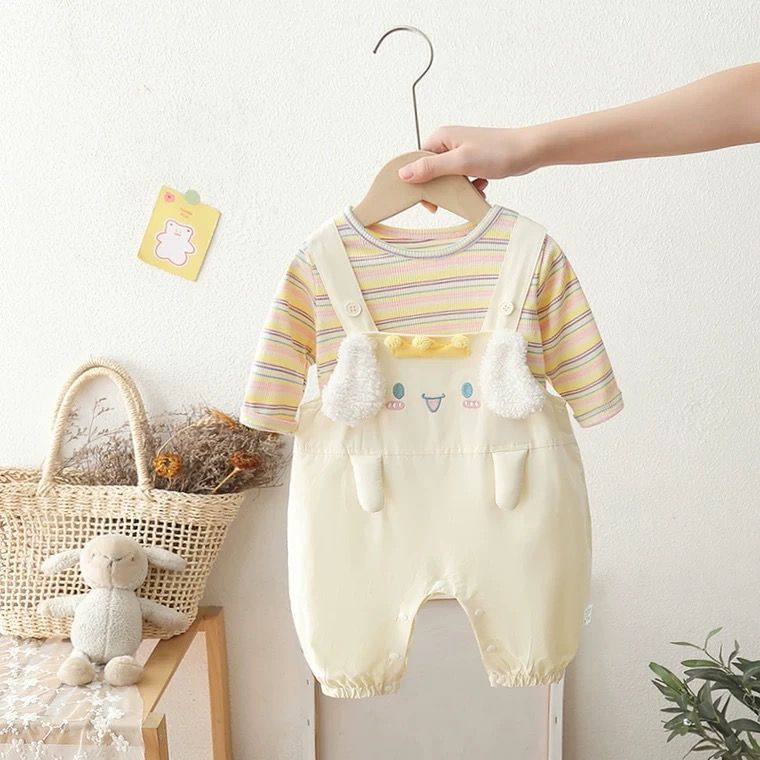 Baby autumn suit rompers spring autummale baby stripeslong sleeves overalls two-piece set jumpsuit
