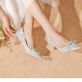 Wedding shoes for women with thick heels 2024 new arrival bridal shoes that are not tiring on the feet flats burgundy high heels xiuhe wedding dress two-wear