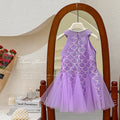 Girls' mermaid dress summer outfit  new style halter sequin fishtail sundress