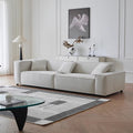 Wabi-sabi style linen three-person fabric sofa small apartment living room b&b tofu block classy cotton and linen cream style removable and washable