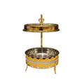 Diamond-shaped golden stainless steel buffet stove 9l hanging buffet stove for hotel restaurants