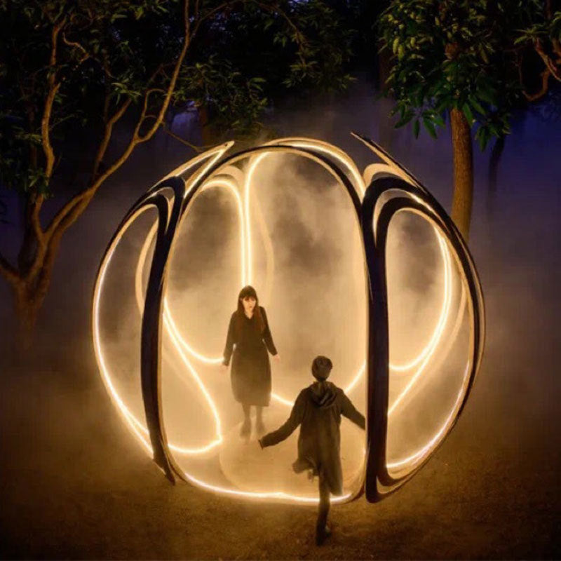 Culture and tourism interactive art lighting installation fantasy spherical park night tour decorative lights Internet celebrity outdoor forest landscape lights