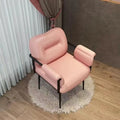 Super stable-pink leather-black legs-stupid chair