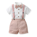 Newborn first birthday outfit, little gentleman set, children's day performance costume, short-sleeve boy's shirt, boy's suit