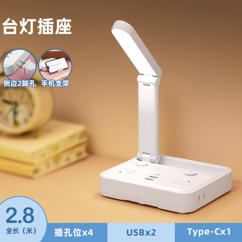 Socket reading desk lamp - plug-in eye protection study light for students, dorm room bedside lamp, bedroom night light for sleep