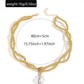 European and american cross-border retro minimalist faux pearl teardrop pendant necklace - unique design round beaded wrap choker