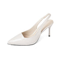 2025new arrivalfashion patent leather stiletto flats pointed toe shallow back lift single strap high heel flats