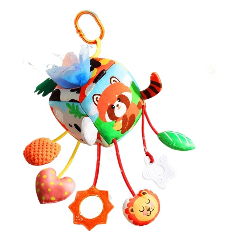 infant pendant bedside bed bell rattle fabric soothing toy baby crab animal paper pull fun