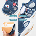 Baby cloth sandals for boys, summer, ages 0-1-2-3 years, infant anti-slip soft sole squeaky shoes, girls' first walker shoes, baby shoes