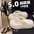 6cm thick-soled flip-flops for women, summer outdoor wear, soft sole, height increasing, indoor non-slip, new beach flip-flops
