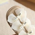 Vancahao  summer new girls' lace bow princess shoes toddler sandals kids' soft sole beach shoes