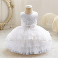 Ready-to-ship new girls' evening gown double-layer wedding cake princess dress first birthday party dress kids dress