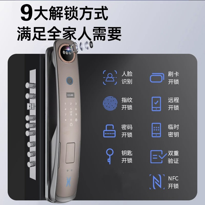 Fully automatic 3d face recognition video intercom fingerprint password lock - smart electronic door lock for home security - direct from the factory