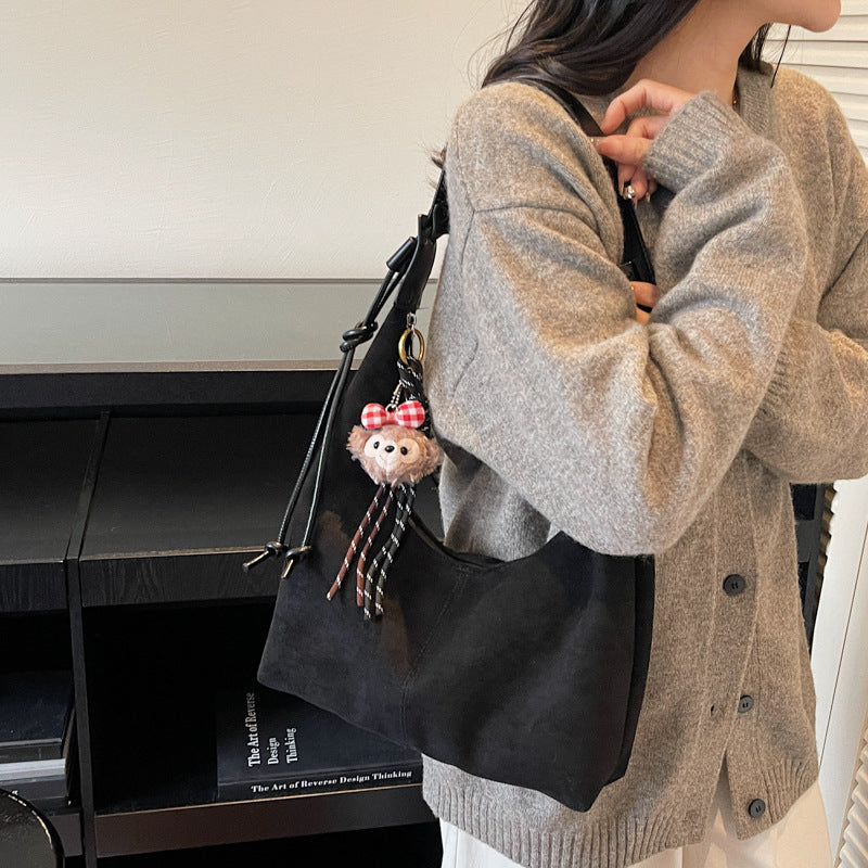 retro shoulder bag for women, 2025 new autumn/winter versatile casual bag, high-end large capacity crossbody dumpling bag