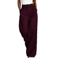 wine red texture classywork clothing suit pants for women spring and summer  high waist narrow version loose pants drapedpants