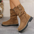 plus size women's boots  fall and winter new arrival pleated boots british style boken short boots women's slimming lookknee socks boots