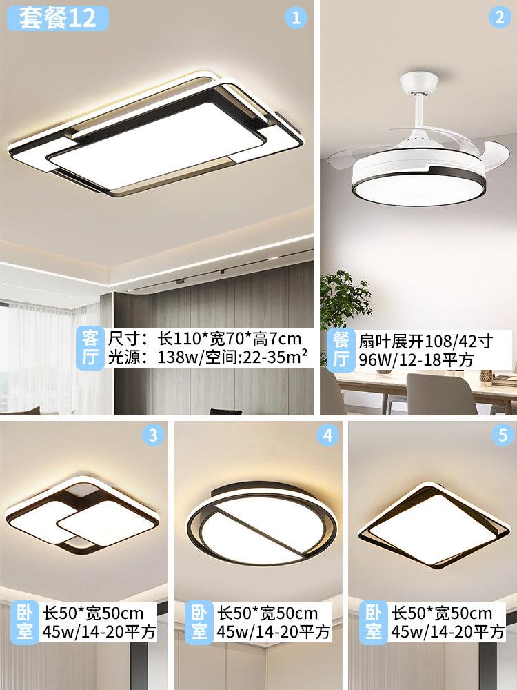 Three-dimensional black geometric living room hall main light whole house package designer led bedroom advanced ceiling light