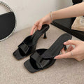 French high-heeled sandals - patent leather, 2024 new collection, versatile stiletto heel, square toe, open toe, sexy outdoor slippers for women