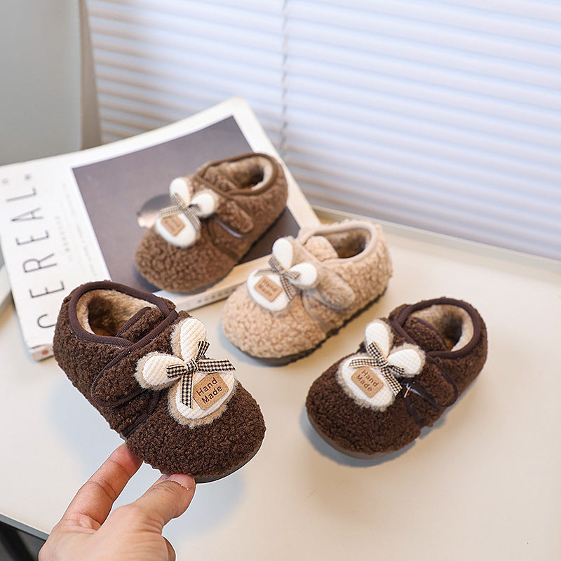Girls' cute snow boots - new autumn/winter collection, fleece-lined kids' shoes, korean style children's furry boots, lambswool cotton shoes