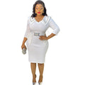new arrivals: plus size african-inspired women's short-sleeve bodycon beaded dress - professional & fashionable