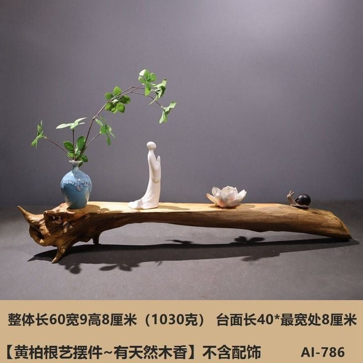 Weathered dead wood ornaments 2 thuja root carving bonsai bottom base tea ceremony tea room tea table dry tea table