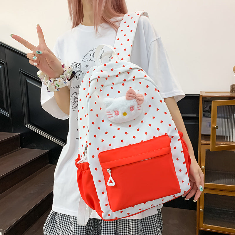 New student backpack Korean version small fresh cartoon cute women's schoolbag simple fashion travel large capacity backpack