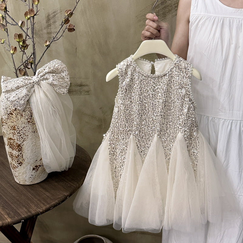 Girls' sequin princess dress - new summer  collection - kids' formal gown, stylish summer dress, girls' vest dress