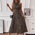 Women's  spring/summer new arrivals: european and american fashion sexy v-neck backless leopard print hot girl dress