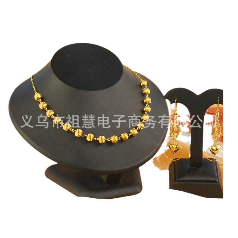 Two-piece set: new middle eastern dubai ethiopian women's pendant necklace and earrings, african sunflower style
