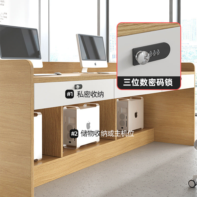 Real estate agency desk, staff desk, employee workstation, storefront table, consultation desk, reception desk, computer desk, single desk, three-person desk