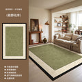 French retro green carpet - living room, stain-resistant, easy to clean, sofa & coffee table, soundproof, thickened floor mat, bedroom, high-end feel