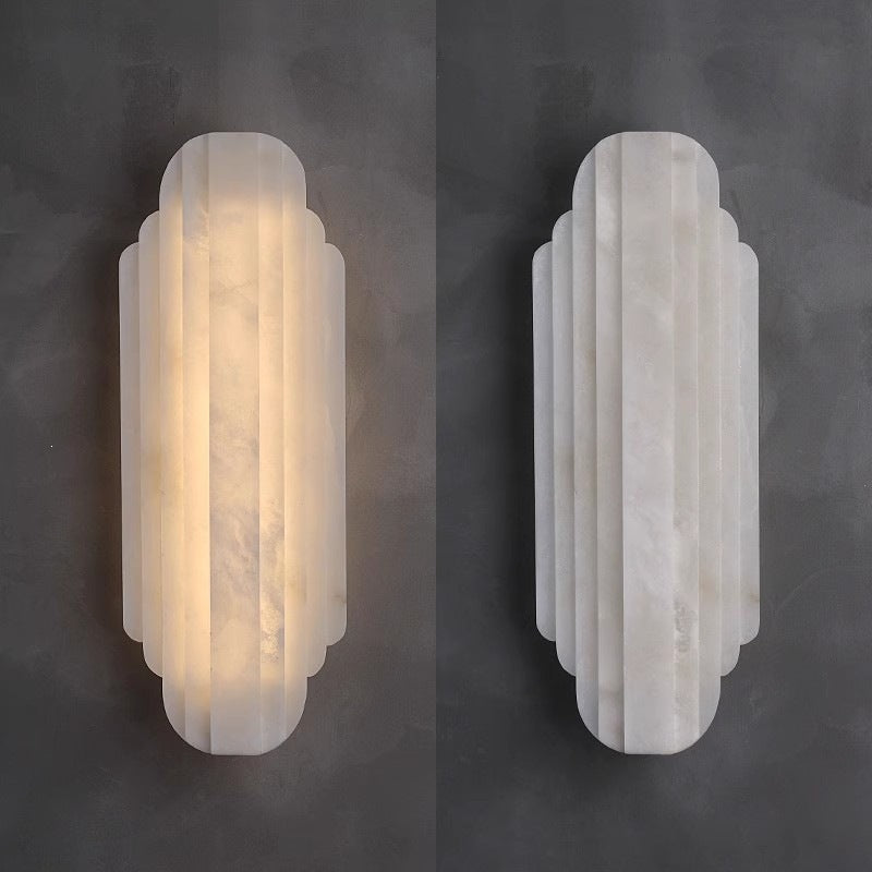 Italian light luxury spanish natural marble background wall lamp designer creative art bedside lamp marble wall sconce