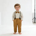 Children's spring new korean style long-sleeved striped shirt overalls bow birthday first birthday dress kids shirt