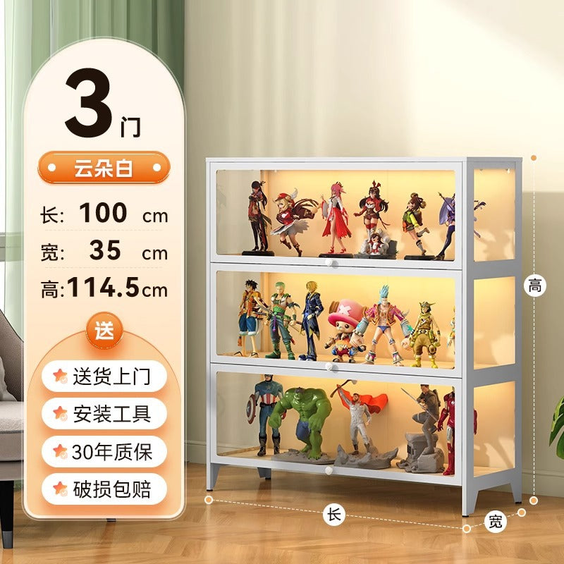 Figure display cabinet glass display cabinet model display rack steel storage cabinet for home dustproof collection storage cabinet
