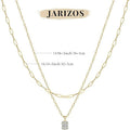 European and american cross-border hot-selling golden double-layer paper clip square diamond necklace multi-layer light luxury stacking versatile jewelry wholesale