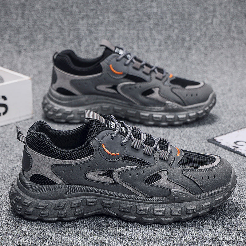 Dad shoes 2025 autumn mesh breathable wear-resistant casual shoes anti-slip running sneakers trendy tire sole men's shoes
